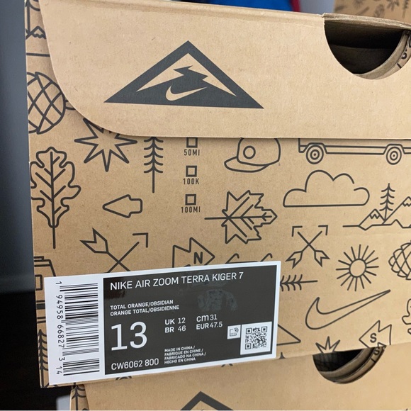 Nike Air Zoom Terra Kiger 7 Athletic Orange Trail Running Shoes Men Sz - Picture 8 of 10